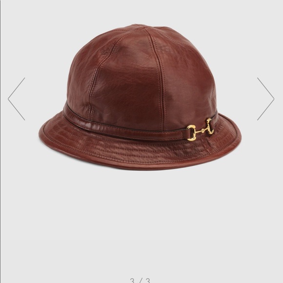 Gucci Leather hat dark red - Picture 1 of 5
